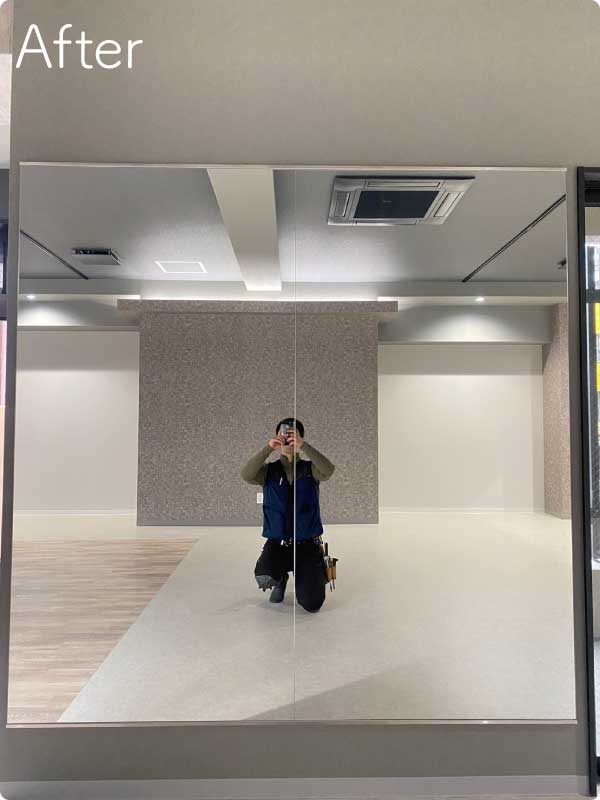 ジムの鏡は120cm×180cm以上を連張り施工がおすすめ！低価格＆高品質な 