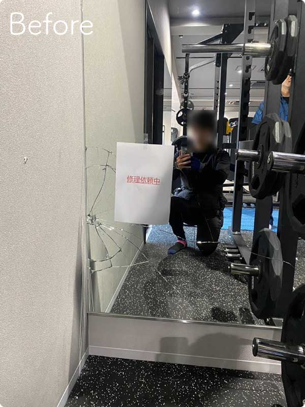 ジムの鏡は120cm×180cm以上を連張り施工がおすすめ！低価格＆高品質な 